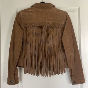 BCBGeneration Brown Suede Fringe Jacket